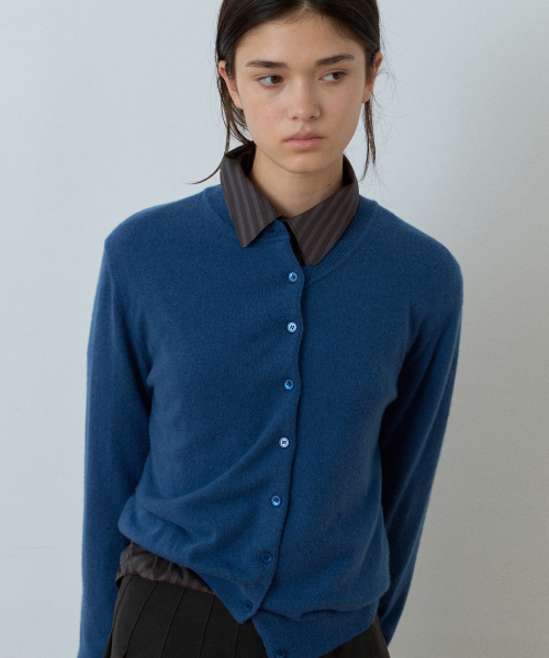 CASHMERE CARDIGAN (DEEP OCEAN)