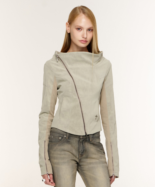 KAEL DRAPED JACKET V2 (BEIGE)
