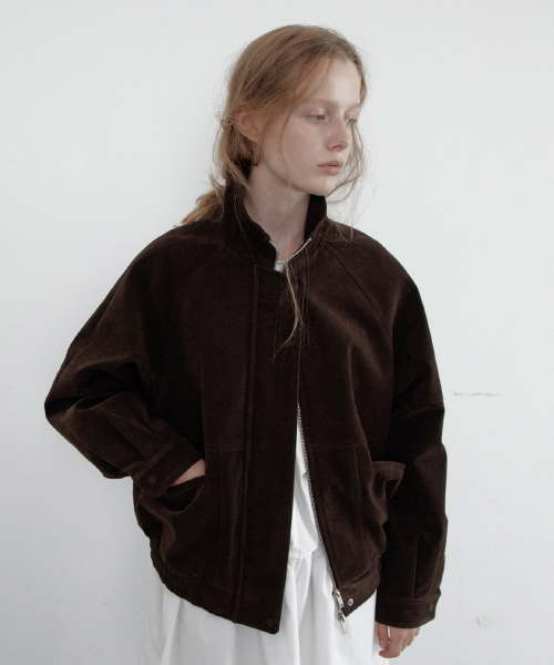 Paper Two-Way Collar Suede Jacket (Brown)