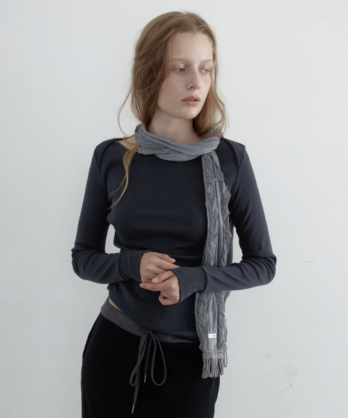 Corner Boat-Neck Long Sleeve T-Shirt (3 Color)
