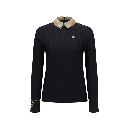 어뉴골프 WOMEN FA BACK ZIP-UP LONG T-SHIRT_BK