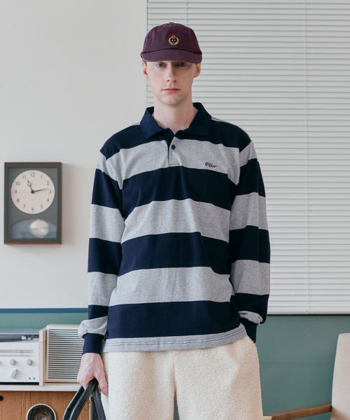 HERITAGE STRIPE POLO NAVY