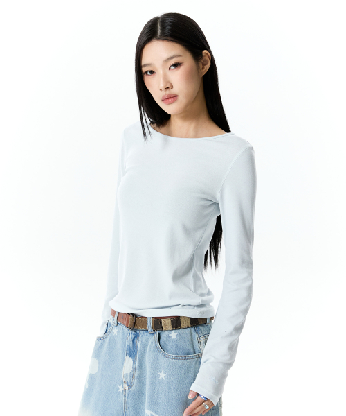 JELLY LONG SLEEVE T-SHIRT(LIGHT SKY)