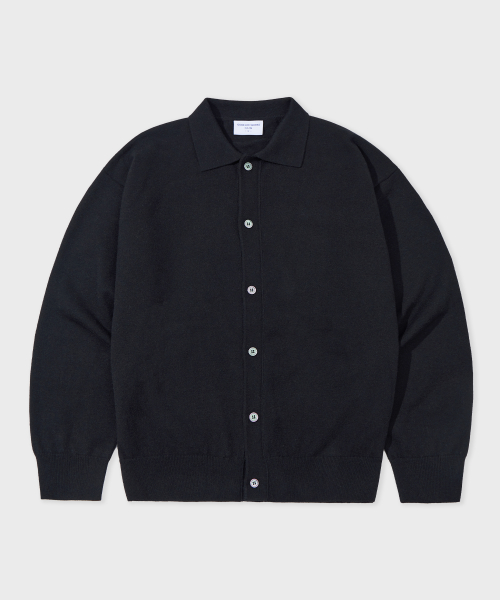 Essential Collar Knit Cardigan Black