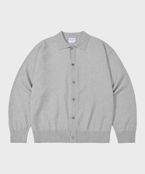 Essential Collar Knit Cardigan Gray