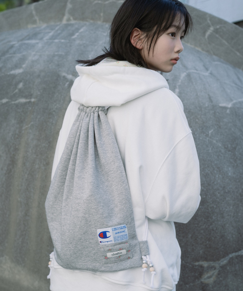 챔피온 X 오헤시오 조그택 로고 라벨 스웨트 짐색 Melange Gray