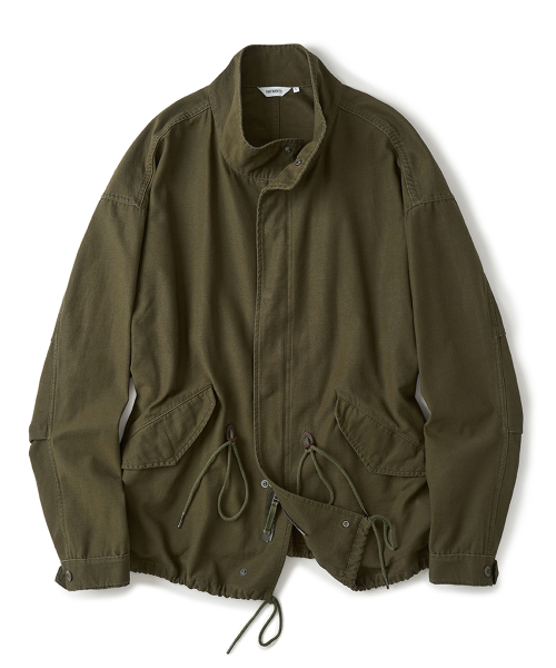 Back Satin Field Jacket Khaki