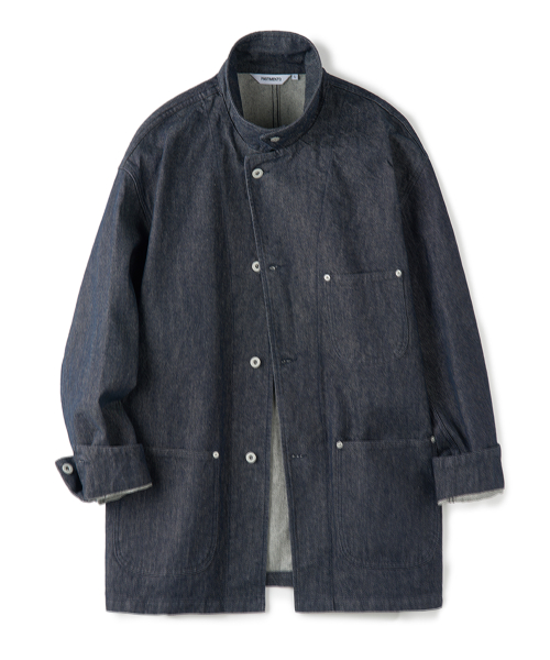 Raw Denim Coverall Coat Navy