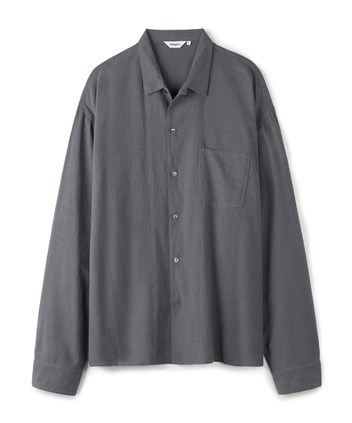 Drape Short Collar Shirts Gray