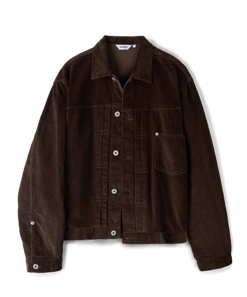 [Regular Crop] Corduroy Type One Trucker Brown