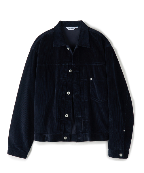 [Regular Crop] Corduroy Type One Trucker Navy