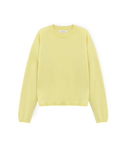 W Super Fine Bound Neck Knit, Yellow