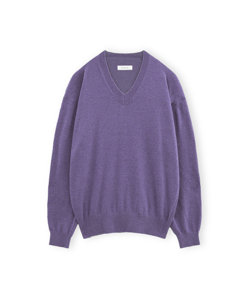 Extra Super Fine V Neck Knit, Purple