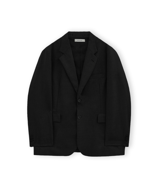 Wool Single Jacket, Black