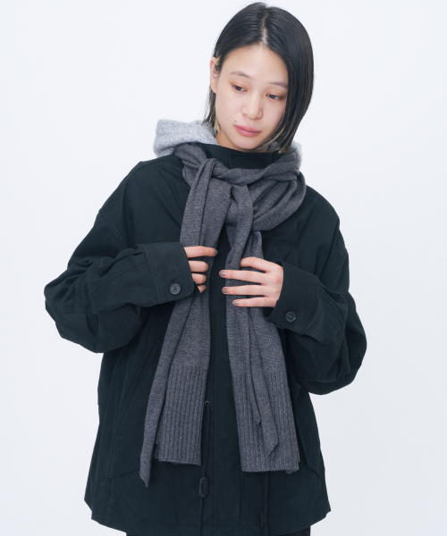 Two tie detail muffler CHARCOAL