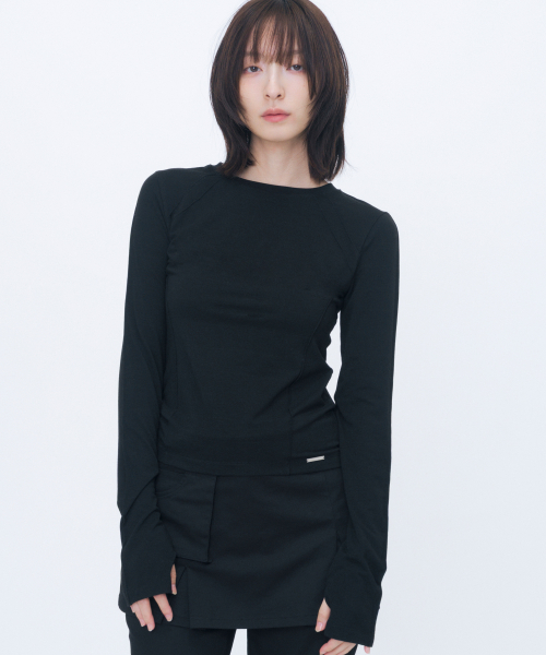 Reverse overlock long sleeve BLACK