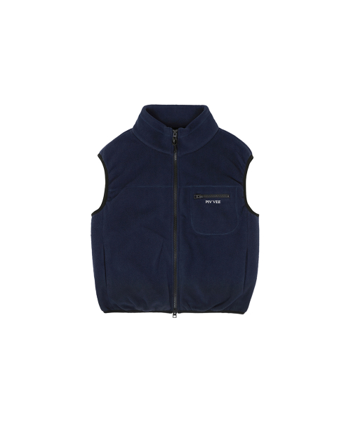 Giant Smiley Fleece Vest (ocean navy)