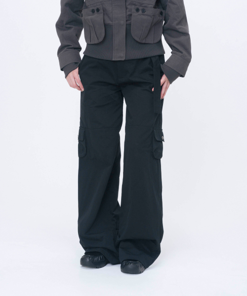 Belted cargo pants BLACK