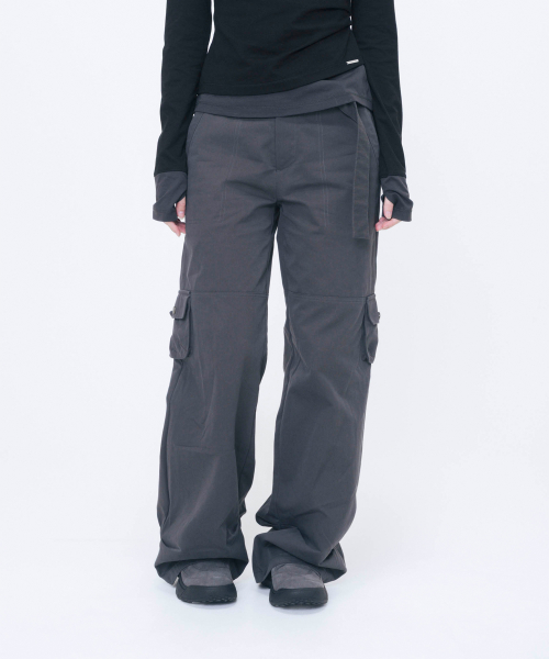 Belted cargo pants CHARCOAL