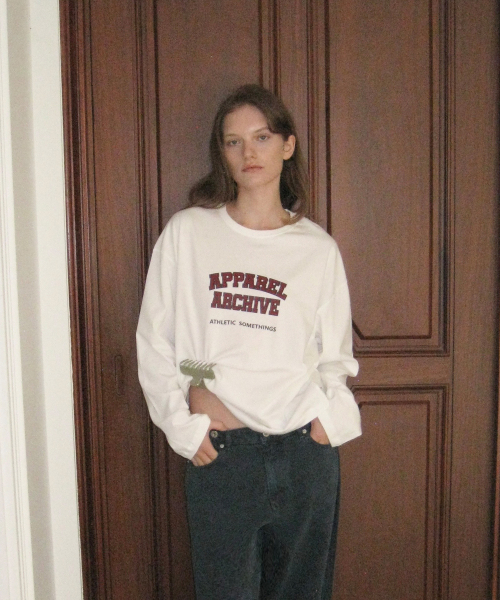 Benny sporty long sleeve tee - Ivory