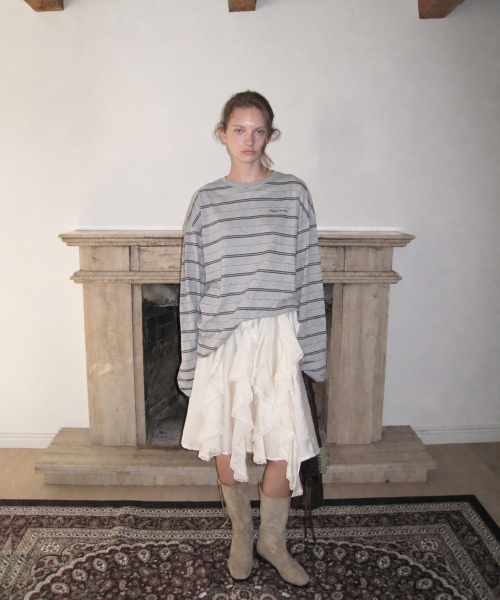 Rove stripe long sleeve tee - Gray