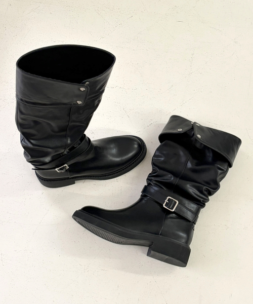 마크모크 Quincy 퀸시 폴딩 슬라우치 스트랩 부츠 (4cm)