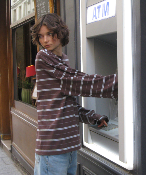 Rove stripe long sleeve tee - Brown
