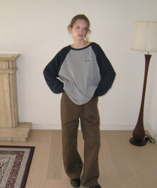 Moor waffle raglan long sleeve tee - Gray