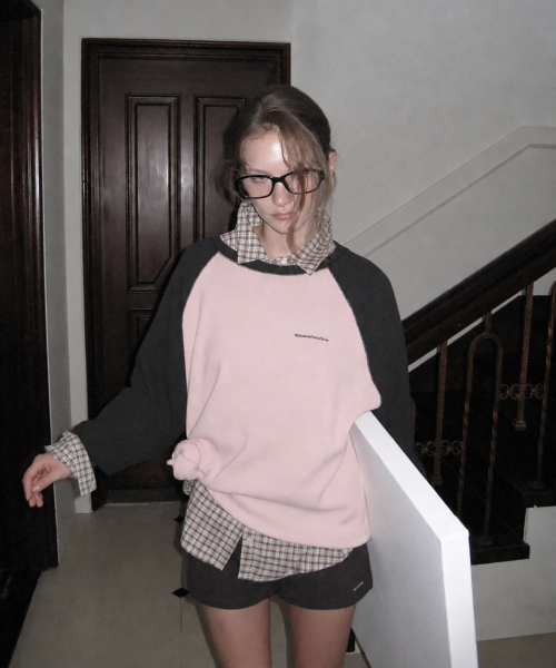 Moor waffle raglan long sleeve tee - Pink