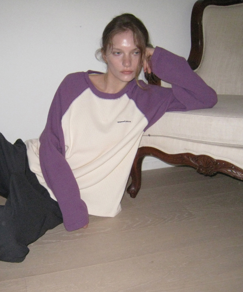 Moor waffle raglan long sleeve tee - Purple