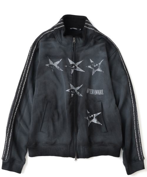 Dirty Washed Thorns Line Track Jacket - Black