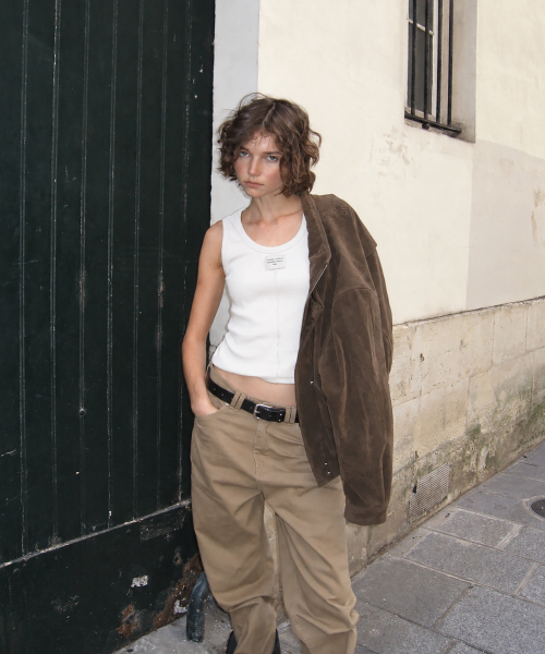 Dusk ribbed sleeveless - Ivory