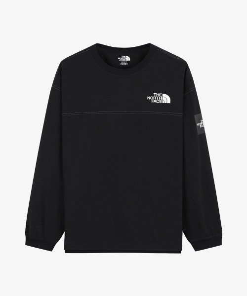 NT7TS51J 스티치 긴팔 티셔츠 BLACK