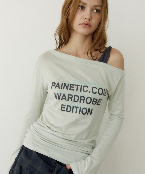 Twist Contrast One-Shoulder Tee (MINT)