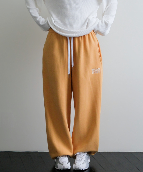 PATCH POCKET WIDE BANDING PANTS [YELLOW]
