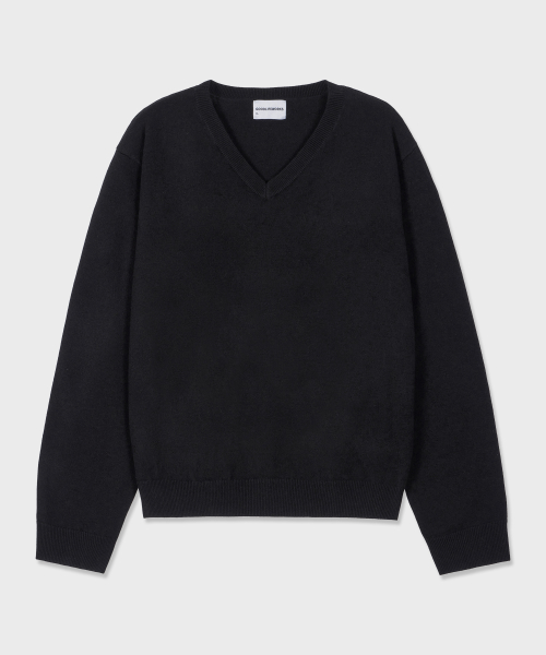 Unisex Soft Vneck Knit Black