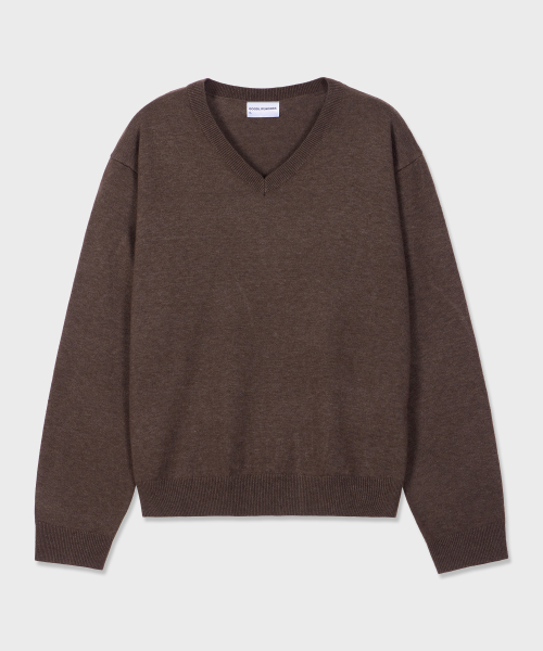 Unisex Soft V-Neck Knit Brown