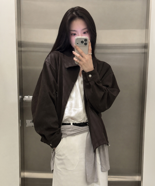 Esu suede kara blouson (brown)