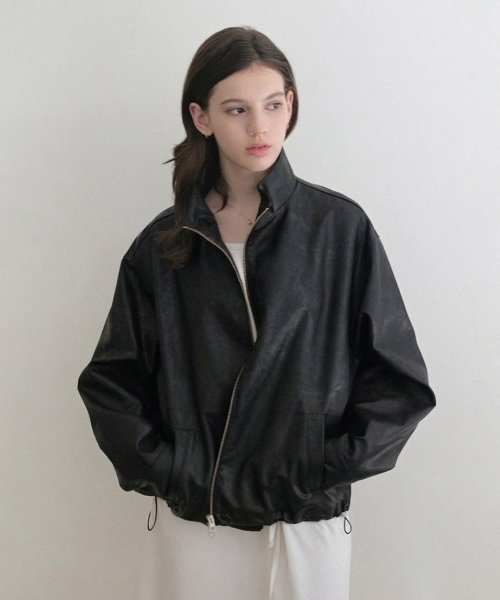 ean leather half Jacket (black)