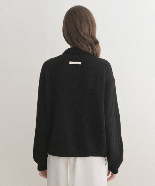 rainy cashmere kara zip-up (black)