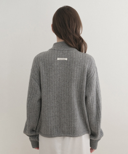 rainy cashmere kara zip-up (grey)