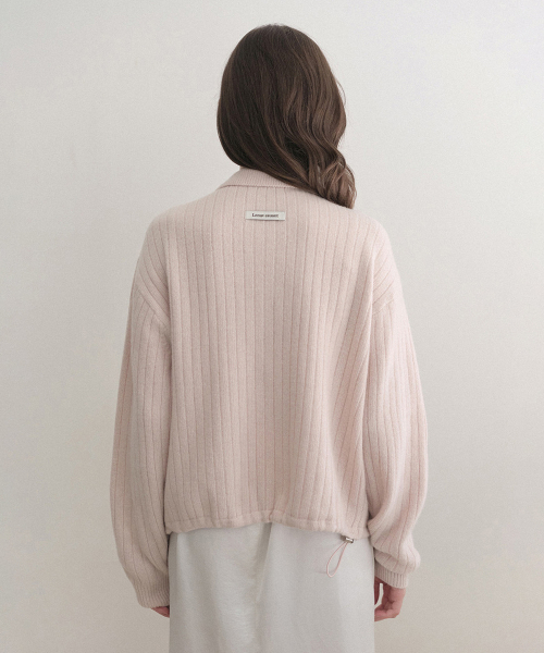 rainy cashmere kara zip-up (pink)
