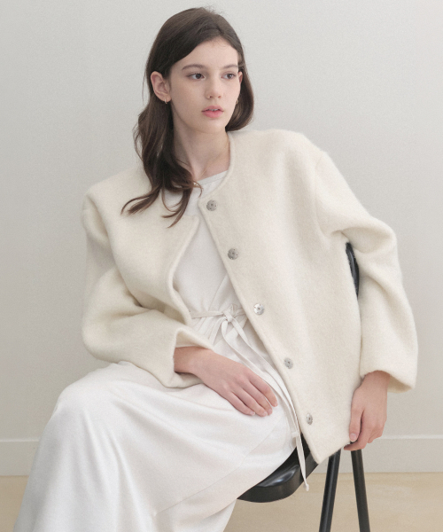 alpaca wool Jacket (ivory)