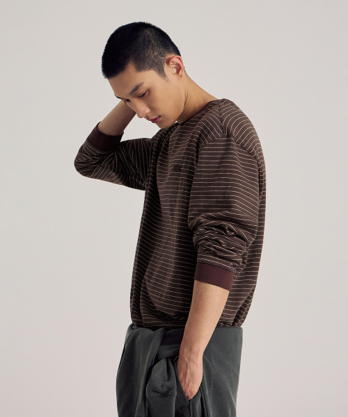 남성 멀티 스트라이프 긴팔 티셔츠 TH467E-56N DPD — Main product photo