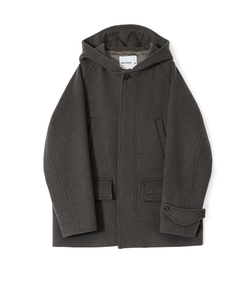 Longgrove Wool Hood Half Coat Spain Olive