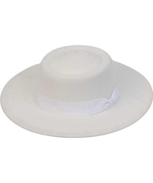 Wool White Ribbon Long Fedora 페도라