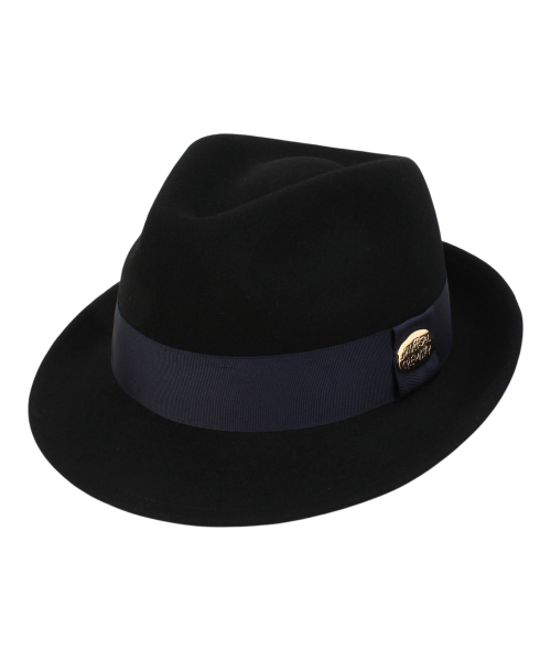 Big Size BU NV Line Black Wool Fedora 페도라