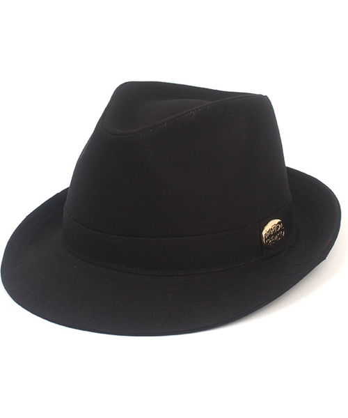 Big Size BU Black Cotton Fedora 페도라
