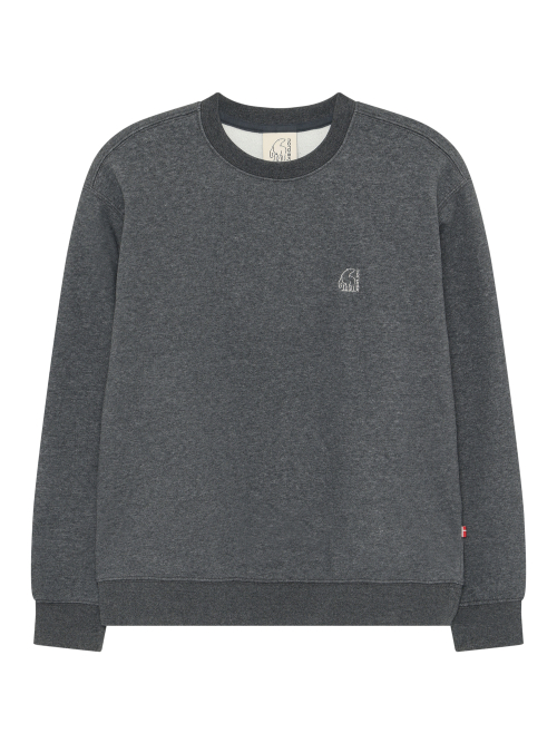 노르디스크 빅 폴라베어 기모 맨투맨 - U_MELANGE DARK GREY OUW26221ZJ