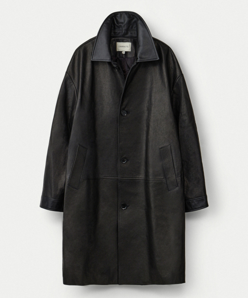 Italian vegetable lambskin half coat_Earthy black